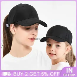 CALL CAPS CAPBALLE CAP PARTER-CHILD SUN SYNG CLOTULL PRINT WITH HOLLE HORSE TAILD Outdoor Travel Cycling Trend Girls Baseball Cap YQ240104