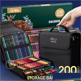 Pencils Wholesale 487210200 Professional Oil Color Pencil Set Watercolor Ding Colored With Storage Bag Coloured Kids Drop Delivery O Dhnq9