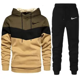 2023 Men's Sweater and Trousers Jogging Beautiful Dot Fashion Clothing Set Warm Sports Two Piece 240104