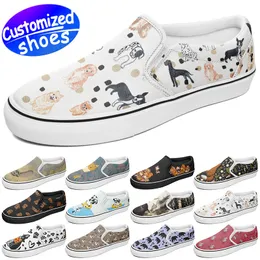 Anpassade skor elastiska bandstjärna älskare glider på diy skor retro casual skor män kvinnor skor utomhus sneaker scrawer hund svart vit stor storlek 29-49 eur