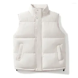 Gilet da uomo 2024 Autunno e Inverno Ampio collo allentato in piedi Pannello con bottoni Tasca con cerniera Coulisse Moda Cappotto in cotone tinta unita