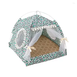 Kennels Portable Dog Cat Tent Bed Teepee Closed Cozy Hammock with Floors House Pet Small Semi-closed Kennel Nest Products