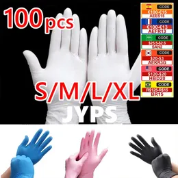 Black nitrile gloves disposable 100pcs Latex Gloves Cleaning Tools Pink Work Gloves PVC TPE Guantes Latex Kitchen Gadget set 240104