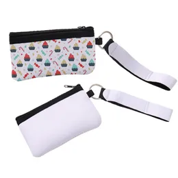 Neoprene KeyChain Wallet Sublimering Blank Wrist Strap Card Holder Heat Transfer ID Card Bag