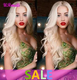 URmeili Brazilian Virgin Hair Body Wave 613 Blonde Bundles with Frontal 10A Remy Human Hair 3 Bundles With 134 Lace Frontal For H1512136