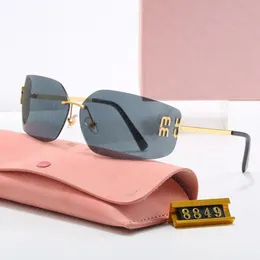 2024 miumius zonnebril designer ovaal frame luxe zonnebril dames anti-straling UV400 persoonlijkheid heren retro brilplaat hoogwaardige hoogwaardige miui zonnebril