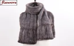 Neue Winter Frauen Hand Gestrickte 100 Echte Nerz Pelz Schal Schal Natürliche Warme Nerz Pelz Schalldämpfer Dame Qualität Echte Nerz Pelz Schals 27109128