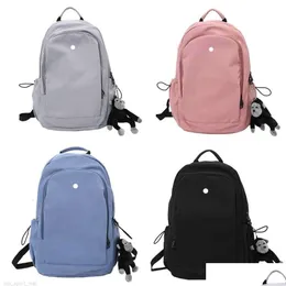 Bolsas ao ar livre Lu Women Yoga Backpack Gym casual Adolescente para adolescentes mochila 4 Cores Moda Drop Drop Sports ao ar livre Dhq5b