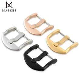 MAIKES Stainless Steel Watch Buckle 16mm 18mm 20mm 22mm 24mm 26mm Black Silver Rose Gold Leather Band 240104