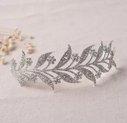 Листья цветы кристалл свадебные волосы сплава Po S свадебные диадемы короны листья свадебный ободок DIY розовое золото серебро1134355