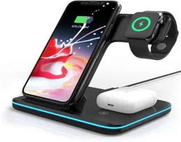 LHZW SMTECH 3 IN 1 QI Wireless Charger Stand for Apple Watch Ultra 8 7 6 5 4 Airpods Pro 15W高速充電ドックステーションiPhone7591136