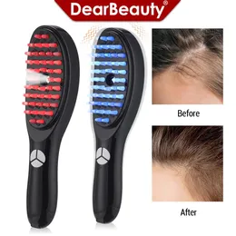 Electric Massage Comb Blue Red Light Therapy Scalp Vibration Massage Comb Anti Hair Loss Negative Ion Spray Hair Growth Massager 240104