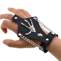 Acessórios de dança de palco PU Couro Studded Pulseira Punk Pulseira ajustável Goth Cuff Pulseira Gótica Rebite Fivela Pulseira Jóias para Homens Mulheres