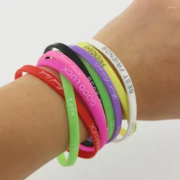 Party Favor 30Pcs Birthdays Christmas Favors Silicone Bracelet Girls Boys Sports Charm Letters Wristband Small Gifts Lucky Souvenirs