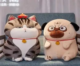 Súper lindo y suave desprecia el gato de peluche de juguete gordo redondo Shar Pei muñeca almohada para dormir decoración de cama de alta calidad regalo de cumpleaños para niños Q05837587