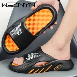 Summer Men Massage Slippers Sides Indoor Outdoor Sandals Beach Casual Shoes Soft Sole Slides Flipflops Mens 240104