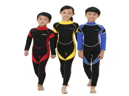 25mm neopren tek parça dalış wetsuit çocuklar için erkekler sörf kızlar kızlar anti uv dalış kıyafetleri 3 colours6163670