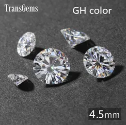 TransGems Diamante Moissanite coltivato in laboratorio, taglio brillante rotondo incolore, 45 mm, 04 ct, test positivo come diamante reale8026139