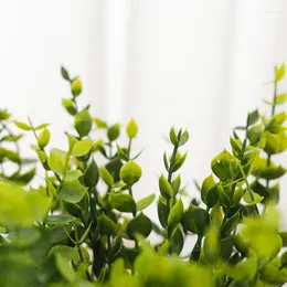 Fleurs décoratives plante artificielle verte branche en plastique feuille tiges d'eucalyptus Vase accessoires mur intérieur mariage décoration de la maison bricolage faux