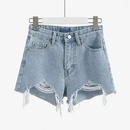 Women's Shorts Women High Waist Ripped Denim Casual Pockets Frayed Mini Jean Short Pants Mujer Spring Summer Loose Comfy Cortos