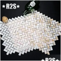 Mosaic Shell Telha Natural Branco Mãe de Pearl Wall Backsplash Banheiro Tiles Mop191 Folha 231 Drop Delivery Home Garden Building S Dhryu