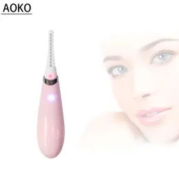 Aoko USB uppladdningsbar elektrisk ögonfrans curler uppvärmd makeup långvarig naturliga ögonfransar curling auto värme skönhetsverktyg 240104