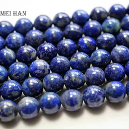 Bangle Meihan Natural Lapis Lazuli (2strands/set) 8 mm 910 mm gładkie okrągłe kamienne koraliki do biżuterii tworzących projektowanie majsterkowiczów