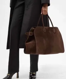 Raden Margaux15 Suede Tote Bag, Original Dong Jie's samma stora kapacitetshandväska, pendling av kvinnors väska 240104