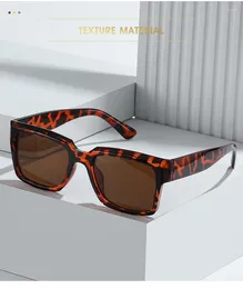 Óculos de sol vintage quadrado simples mulheres personalizado leopardo impressão quadro rua tiro turismo homens tons