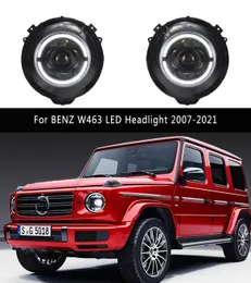 Biltillbehör Främre lampa DRL Dagsljus för Benz W463 G63 G500 LED-strålkastare 07-21 High Beam Angel Eye Projector Lens