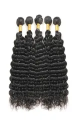 10A класс перуанские пучки человеческих волос с глубокими волнами девственницы 5 шт. 500 г лот необработанные наращивание человеческих волос Remy, вырезанные от одного донора Natu1373113