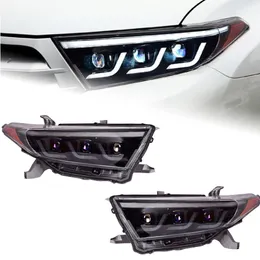 Per Toyota 2012-2014 Highlander LED Faro Kluger LED DRL In Movimento Indicatori di Direzione Gruppo Luce Anteriore