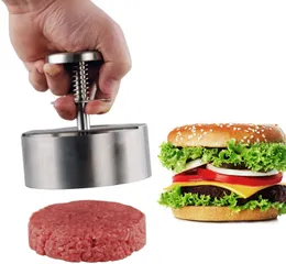 Hamburger Press Burger Patty Maker 304 Stal nierdzewna wieprzowa wołowina Manualna forma do grilla Griddle Meat narzędzie 240103