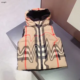 Gilet da bambino di marca Gilet da bambino in piumino d'anatra bianco Taglia 100-150 abiti firmati per bambini Giacca da ragazzo senza maniche per uso double face Jan10