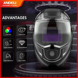 ANDELI Auto Darkening Welding Helmet ADL-MA900VL-E Adjustable MIG TIG MMA CUT Welding Mask with LED Light for Welding Machine 240104