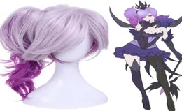 LOL Lux Elementalist Dark Ombre Purple Wavy Clip Ponytail Cosplay Wig For Women6443002