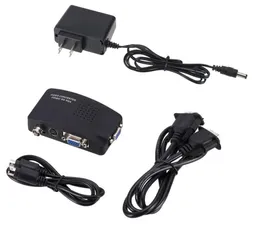 Anschlüsse SVideo/BNC VGA zu VGA Video PC Konverter CCTV DVD DVR Kamera TV Adapter mit BNC + 4 Pin SVideo Farbe Schwarz