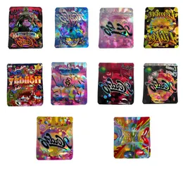 Holographic Laser Plastic Mylar Bags 35g Heat Seal Resealable Packing Zipper Pouch Cstst