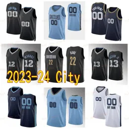 Erkekler City Basketball Luke Kennard Jersey 10 Ja Morant 12 Desmond Bane 22 Jaren Jackson Jr 13 Brandon Clarke 15 Santi Aldama Gömlek 7 Kazanılan Klasik