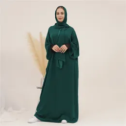 Roupas étnicas Robes para Mulheres Islam Oração Vestido Bolsos Laterais Muçulmano Abaya com Cachecol Hijab Integrado Dubai Ramadan Eid Turco Modéstia