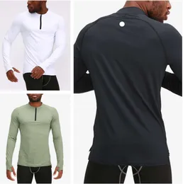 Lu masculino yoga outfit esportes manga longa camiseta dos homens estilo esporte treinamento apertado roupas de fitness treinamento elástico secagem rápida wear t3545