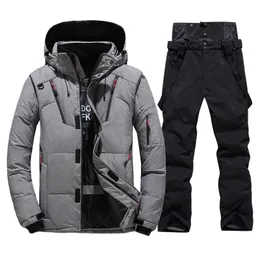 Skianzug Männer Winter Schnee Parkas Warme Winddicht Outdoor Sport Skifahren Unten Jacken und Hosen Männliche Snowboard Tragen Overalls 240104