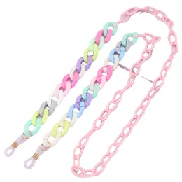 INS Children's Acrylic Eyeglasses chains Colorful Face Mask Holder Non-slip Lanyard Neck Hang Rope Strap For Girls Glasses Strap S0373