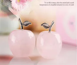 Natural Rose Quartz Pink Apple Decoration Decoration Decoration Dekoracja DIY Prezent2095617