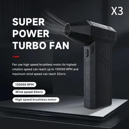 3nd Generation X3 Violent Blower Mini Turbo Jet Fan Handheld Brushless Motor 130000 RPM Wind Speed 52m/s industrial Duct Fan 240104