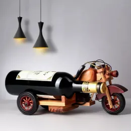 Botelleros de madera hechos a mano, estante para vino de motocicleta, accesorios de cocina y bar para el hogar, soporte para botellas, estante de exhibición decorativo mx11191535 240104