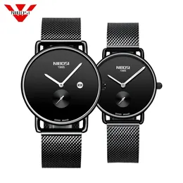 Nibosi varumärke Luxury Lover Watch Pair Waterproof Men Kvinnor Titta på Quartz Wristwatch Male Female Armband Relogio Masculino245U