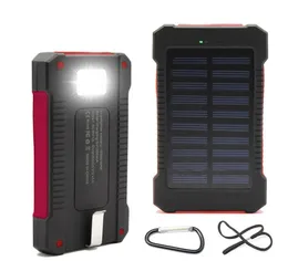 Wasserdichte Solar-Powerbank 10000 mAh Universal-Ladegerät mit LED-Taschenlampe mit Kompass für Outdoor-Camping1268876