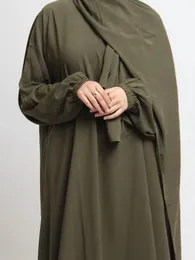 Abaya Jilbab con capucha para mujer Nida Ramadán musulmán Hijab vestido largo traje de oración islámico Dubai turco modesto Abayas 240103