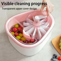 Fruit Vegetable Washing Machine Spinner Device Cleaner with Spin Scrubber Brush for Home Kitchen 240104